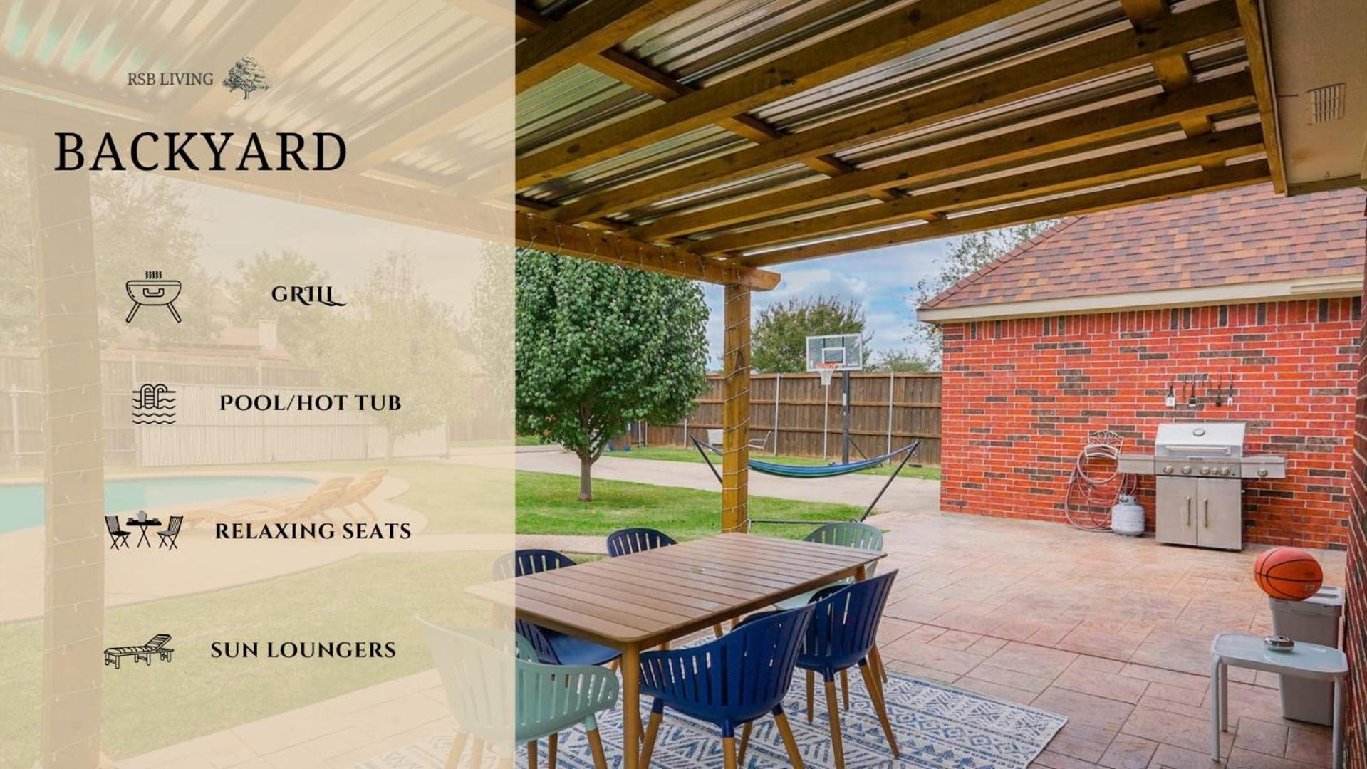 6Br 3,5Ba Home Pool, Hot Tub, Game Room -16 Guests Sachse Bagian luar foto